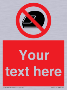 Custom No Motorcycle Helmets Sign